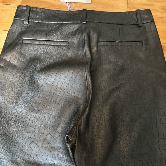 LEATHER Anthropologie Cropped Genuine Pants Avec Les Filles NWT!!! Awesome!! M! - Picture 4 of 11
